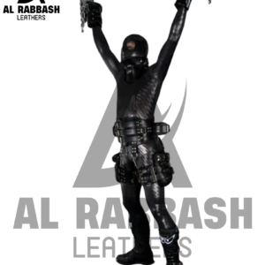 Exclusive Heavy-Duty Black Leather BDSM Bondage Corset with Wrist Restraints