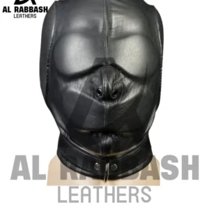 Handmade Leather Hood Mask - Full FaceWith Back Laces - Cosplay Hood