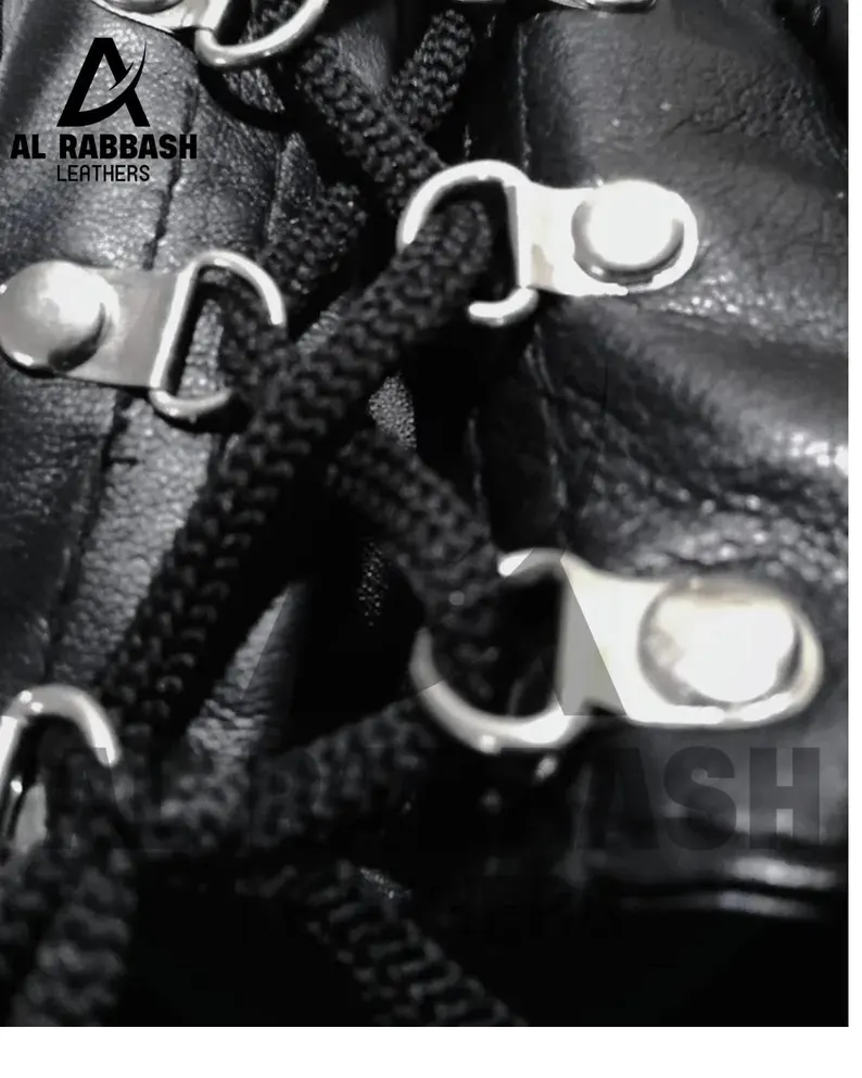 Black Leather Hood with Mouth Opening – Adjustable Headgear, Unisex Costume Accessory - Image 4