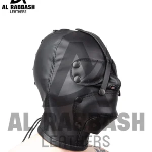 Handmade Leather Muzzle Hood | Removable Eye Cover, Adjustable Fit
