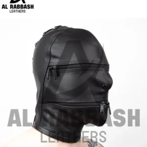 Handmade Leather Hood - Dual Zipper Mask - Custom Fit