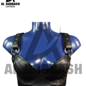 Handmade Black Cow Leather Bra – Custom Made | Classic Soft Leather Lingerie Top for Women
