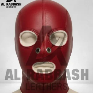 Handmade Red Leather Gothic Hood | Unisex Cosplay Costume