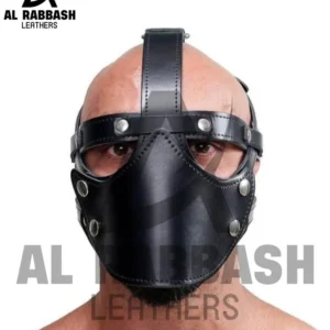 Genuine Leather Face Harness – Handmade Adjustable Mask