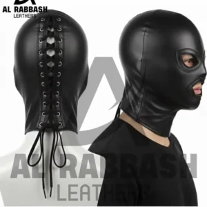 Handcrafted Black Leather Full Head Hood Mask | Custom Made Gothic Steampunk Cyberpunk Cosplay