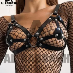 Studded Leather Cage Bra Harness – Gothic Festival Accessory