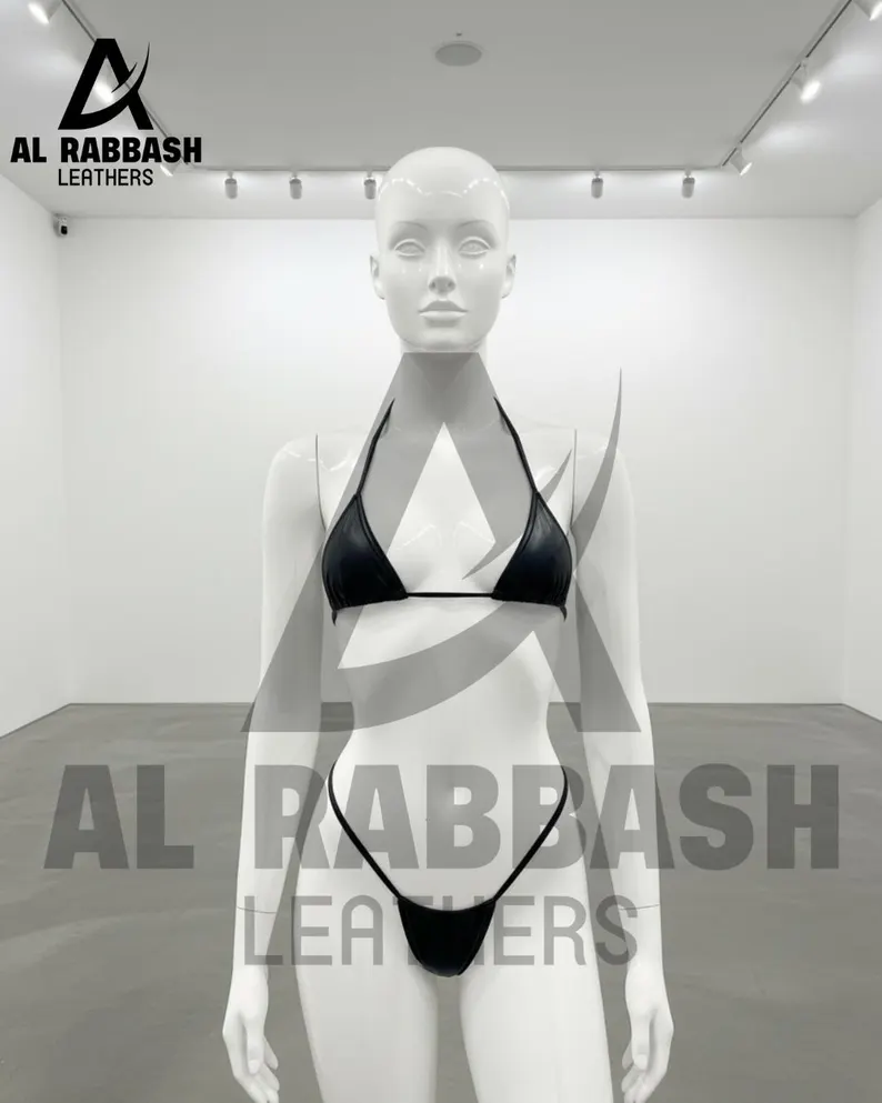 Handmade Genuine Leather Bikini Triangle Top - Full-Grain Cowhide Lingerie