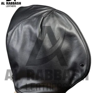 Handmade Black Leather Bag Hood - Breathable Enclosure Mask