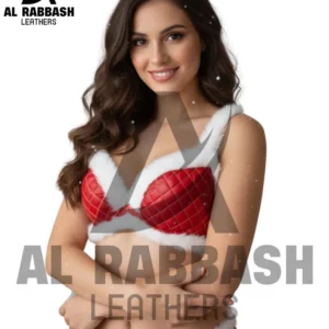 Red Faux Fur Lingerie Set - Handmade Luxury Bra & Underwear - Roleplay Clubwear Outfit