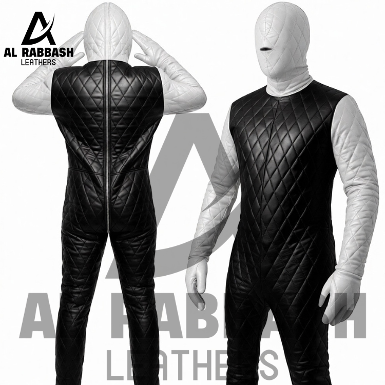 Spiderman Leather Bondage Suit – Quilted Full Body Restraint Suit