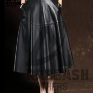 Handmade Women’s Genuine Lambskin Leather Midi Skirt – Vintage Pencil Style Leather Skirt