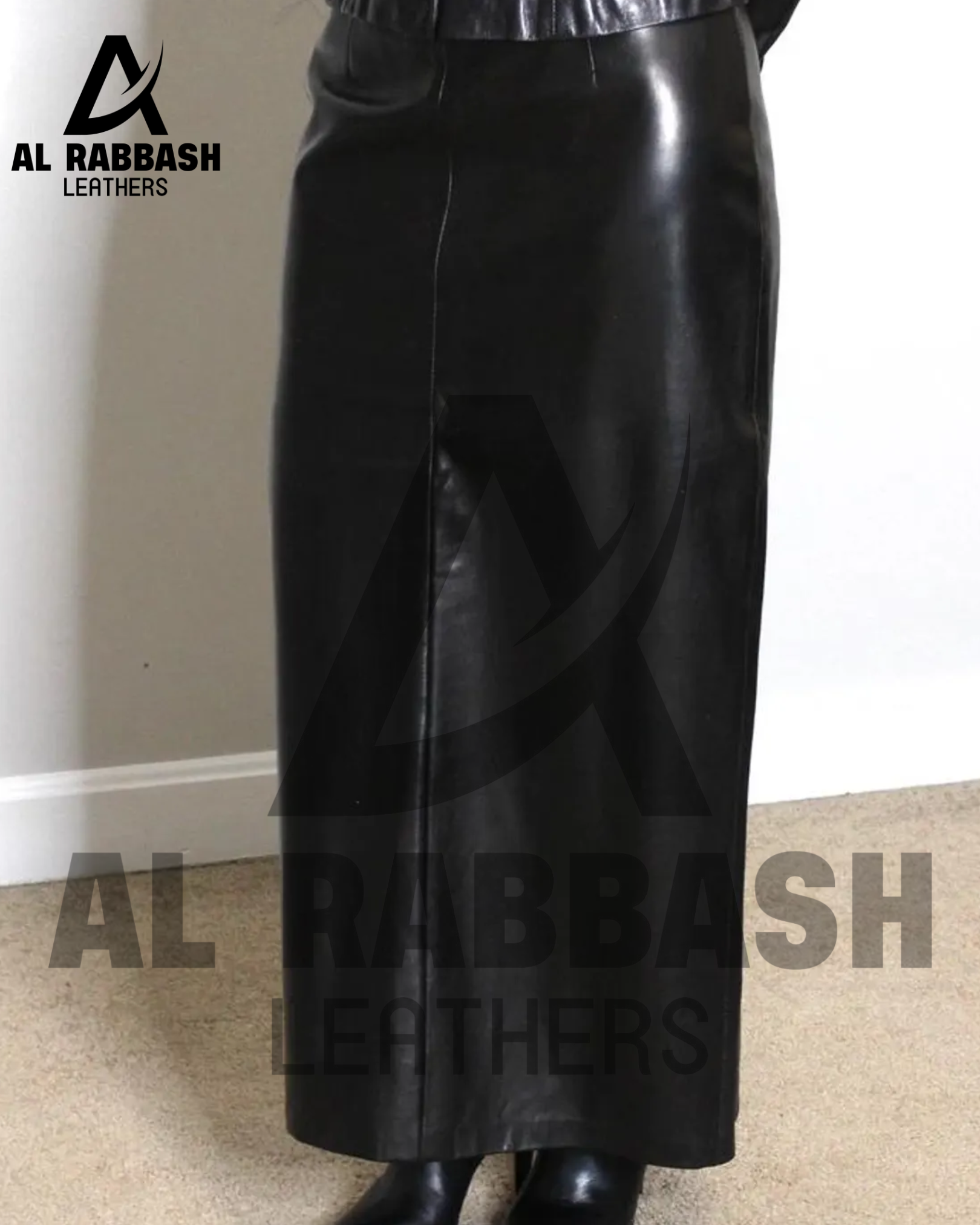 Vintage Black Leather Maxi Skirt | High-Waisted Long Genuine Leather Skirt | Edgy Chic Retro Style - Image 2