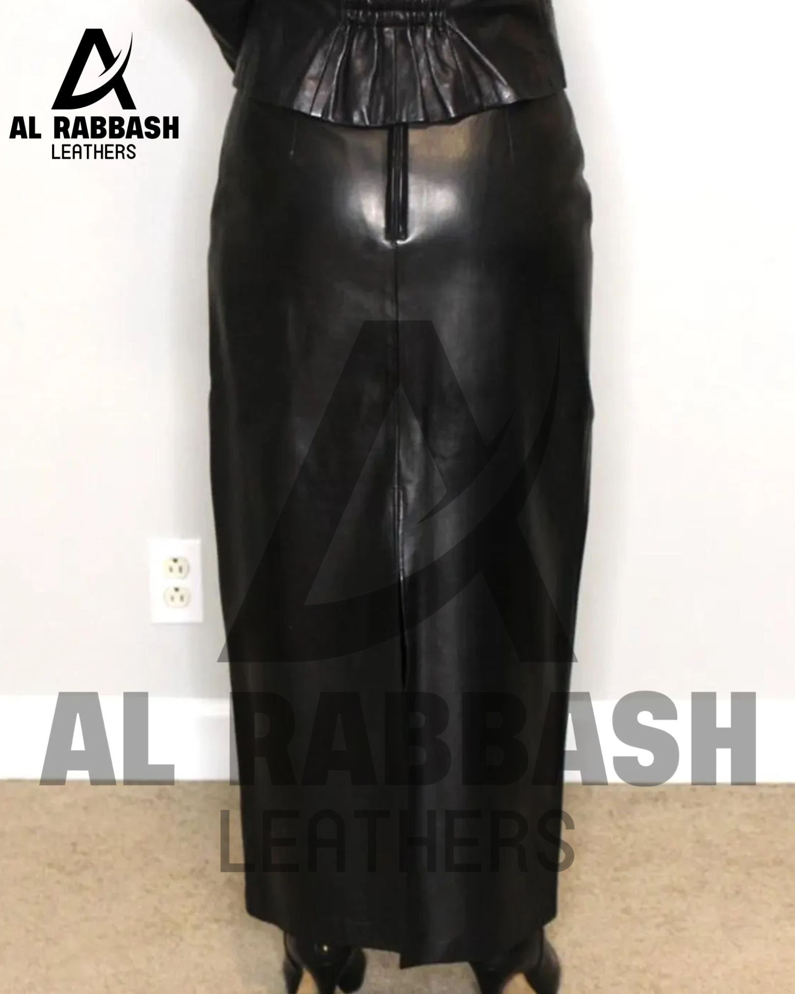 Vintage Black Leather Maxi Skirt | High-Waisted Long Genuine Leather Skirt | Edgy Chic Retro Style - Image 4