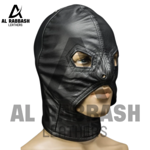 Leather Bondage Open Chin Hood