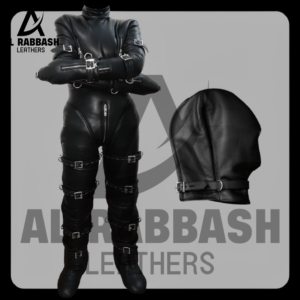 Padded Leather Catsuit With Hood