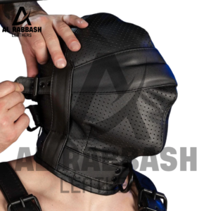 Blackout Leather Bondage Submission Hood