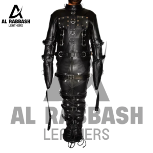 Leather  Bondage Sleep Sack with Straitjacket Restraints