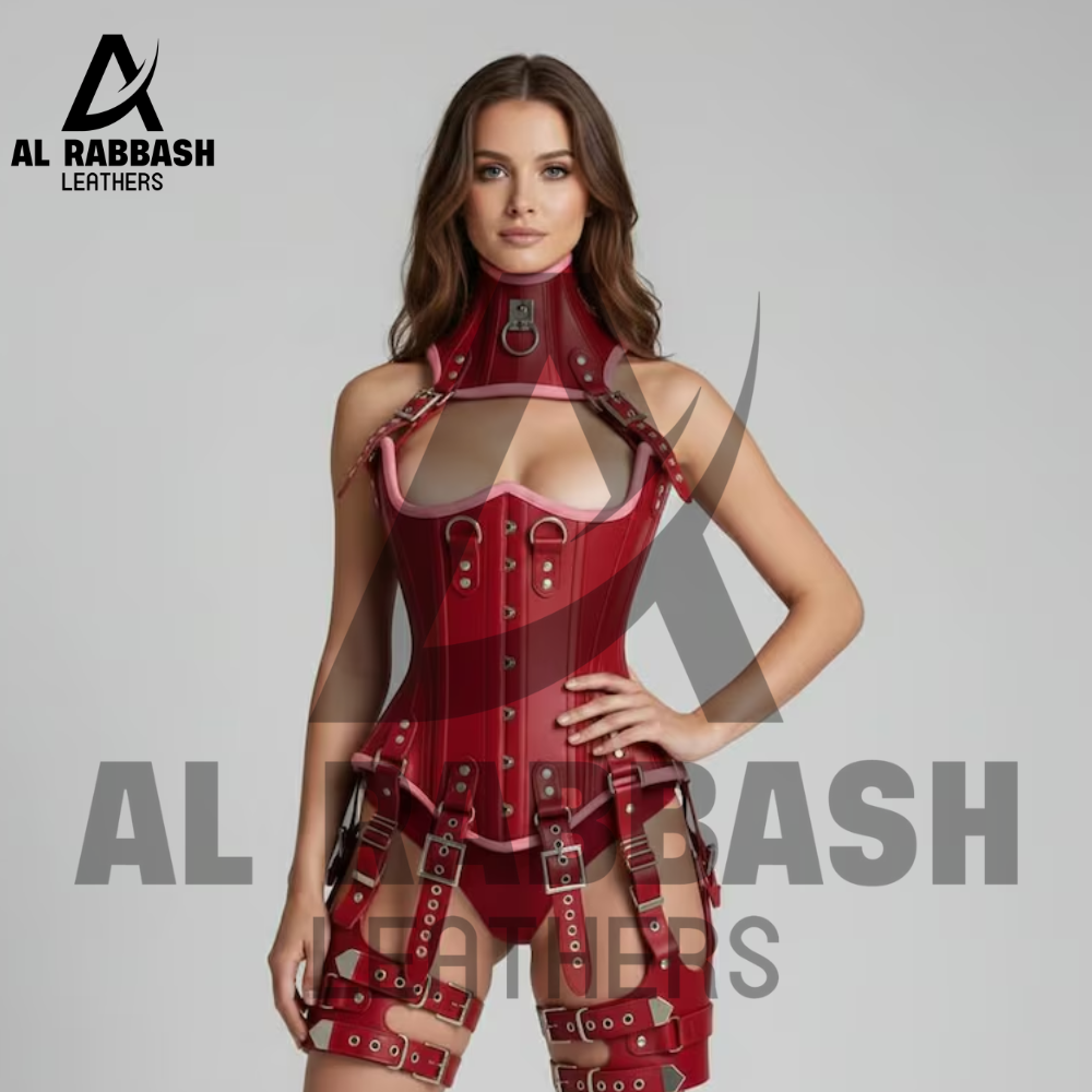 Red Leather Harness Corset