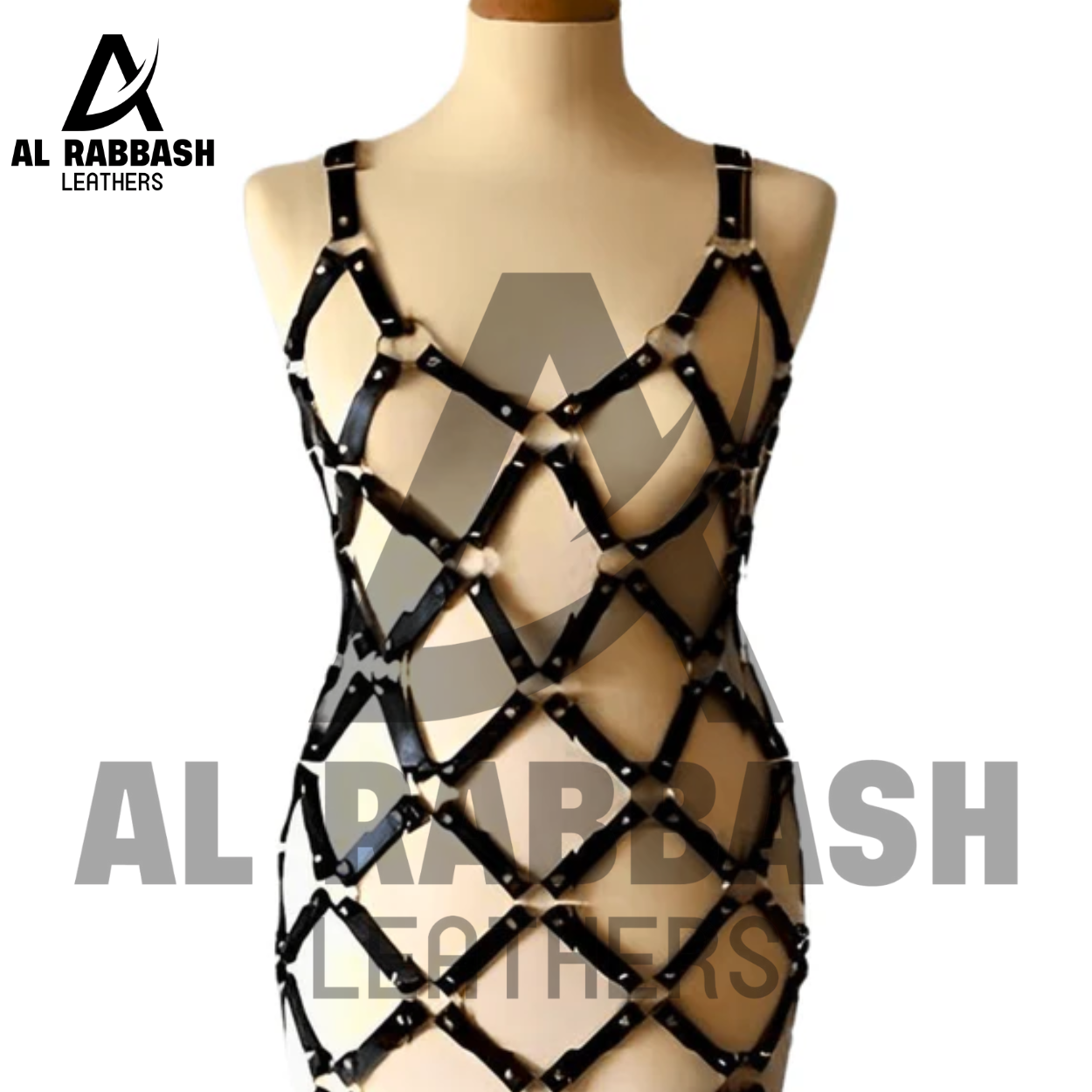 Women's Genuine Leather Cage Harness Dress - Image 4
