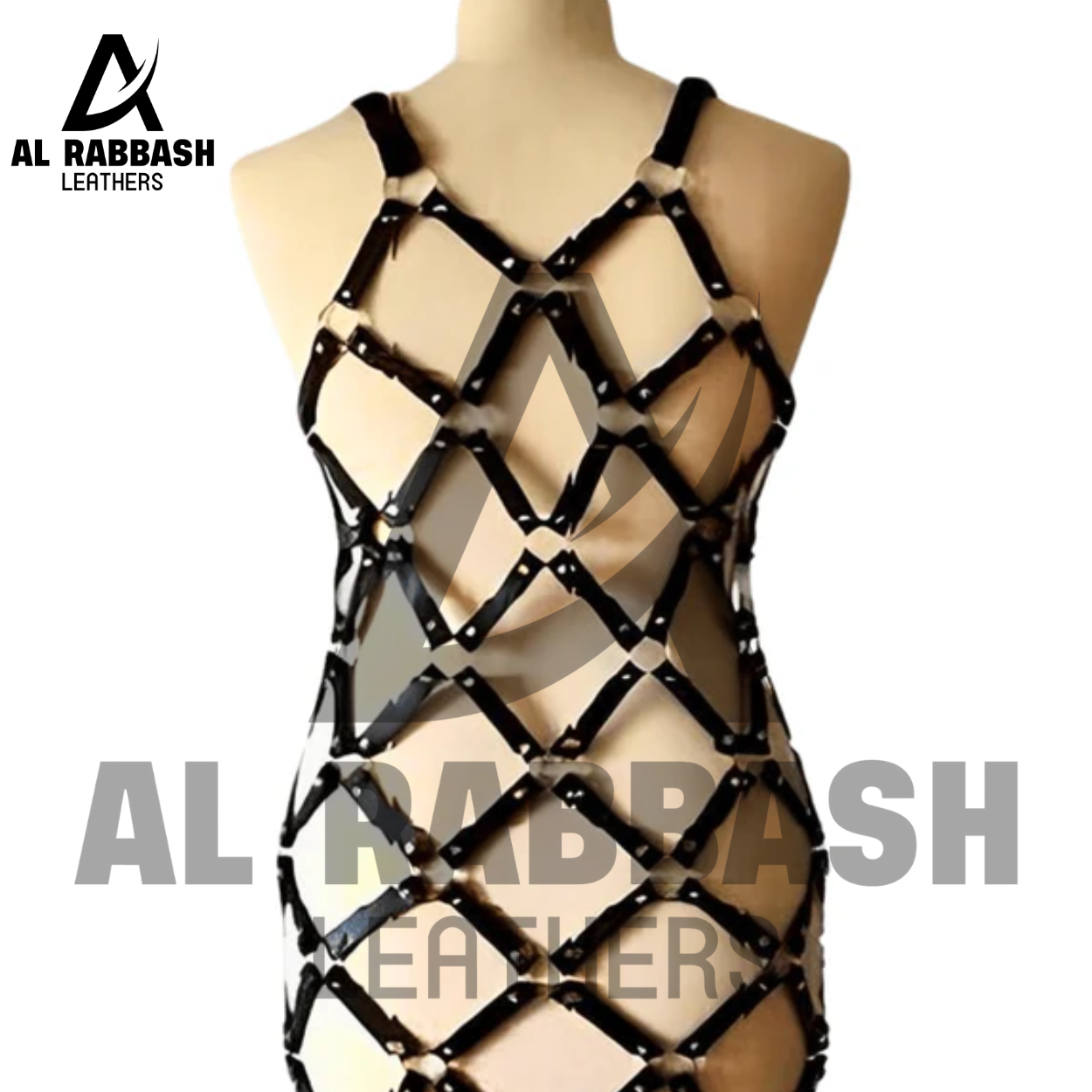 Women's Genuine Leather Cage Harness Dress - Image 5