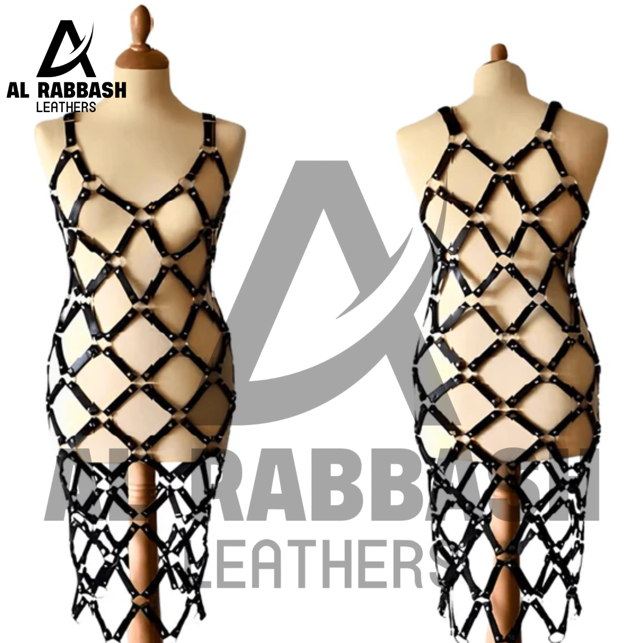Women's Genuine Leather Cage Harness Dress - Image 2