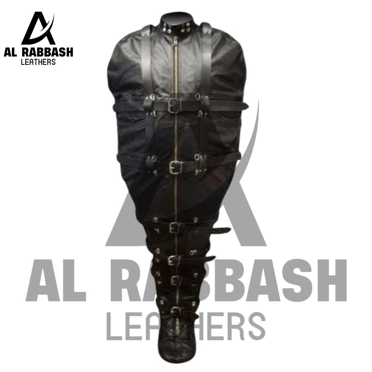 Heavy Duty Leather Bondage Sleep Sack with Straps & Zipper - Image 6