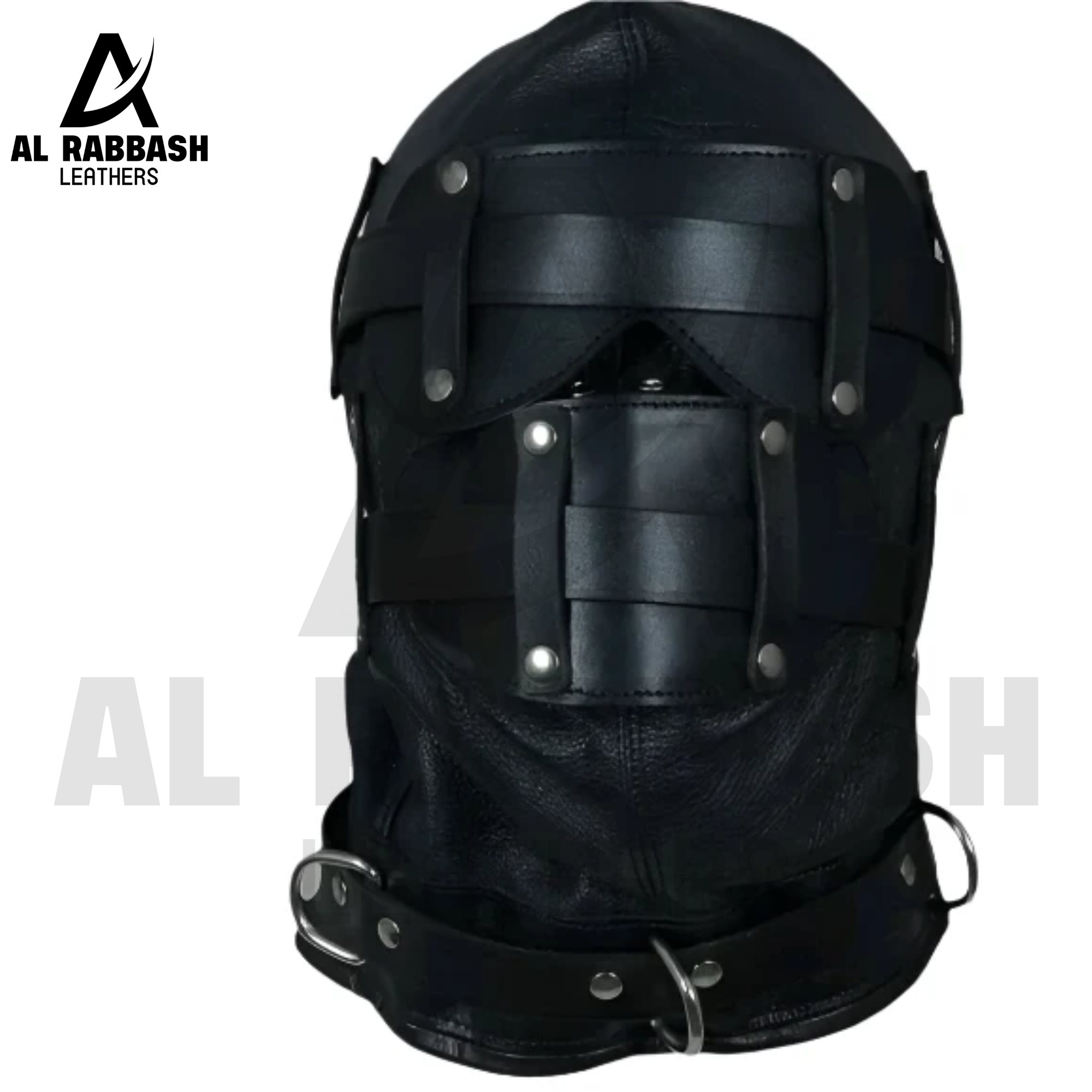 Black Leather Bondage Hood
