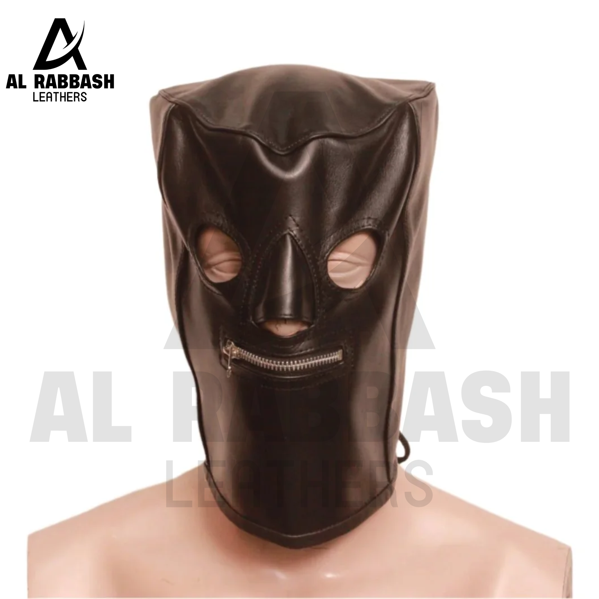 Brown Leather Bondage Hood